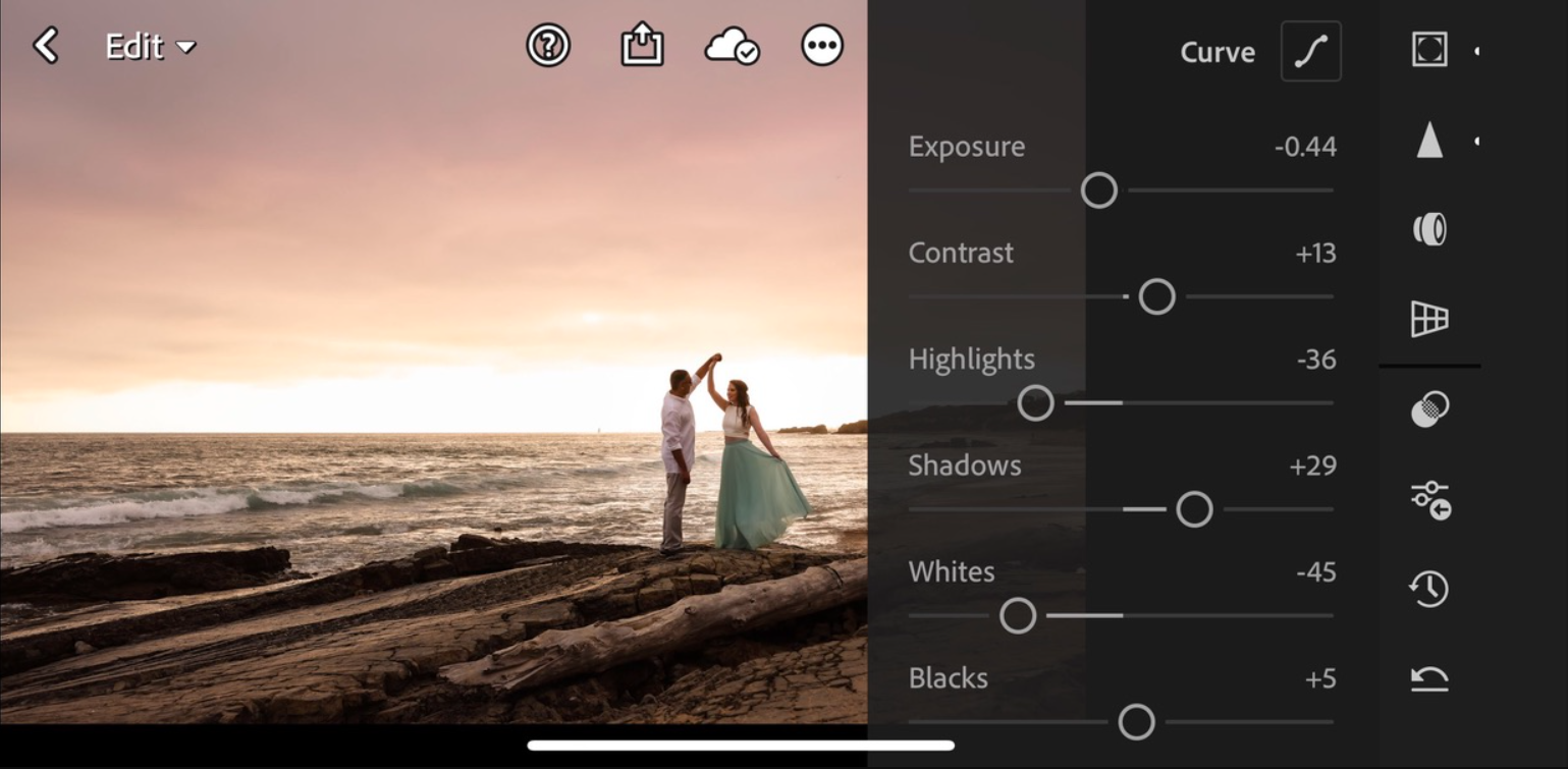 ادیت با موبایل با لایت روم در عکاسی با موبایل